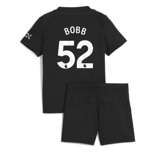Maglia Calcio Manchester City Oscar Bobb #52 Seconda Divisa Bambino 2025-26 Manica Corta (+ pantaloncini)